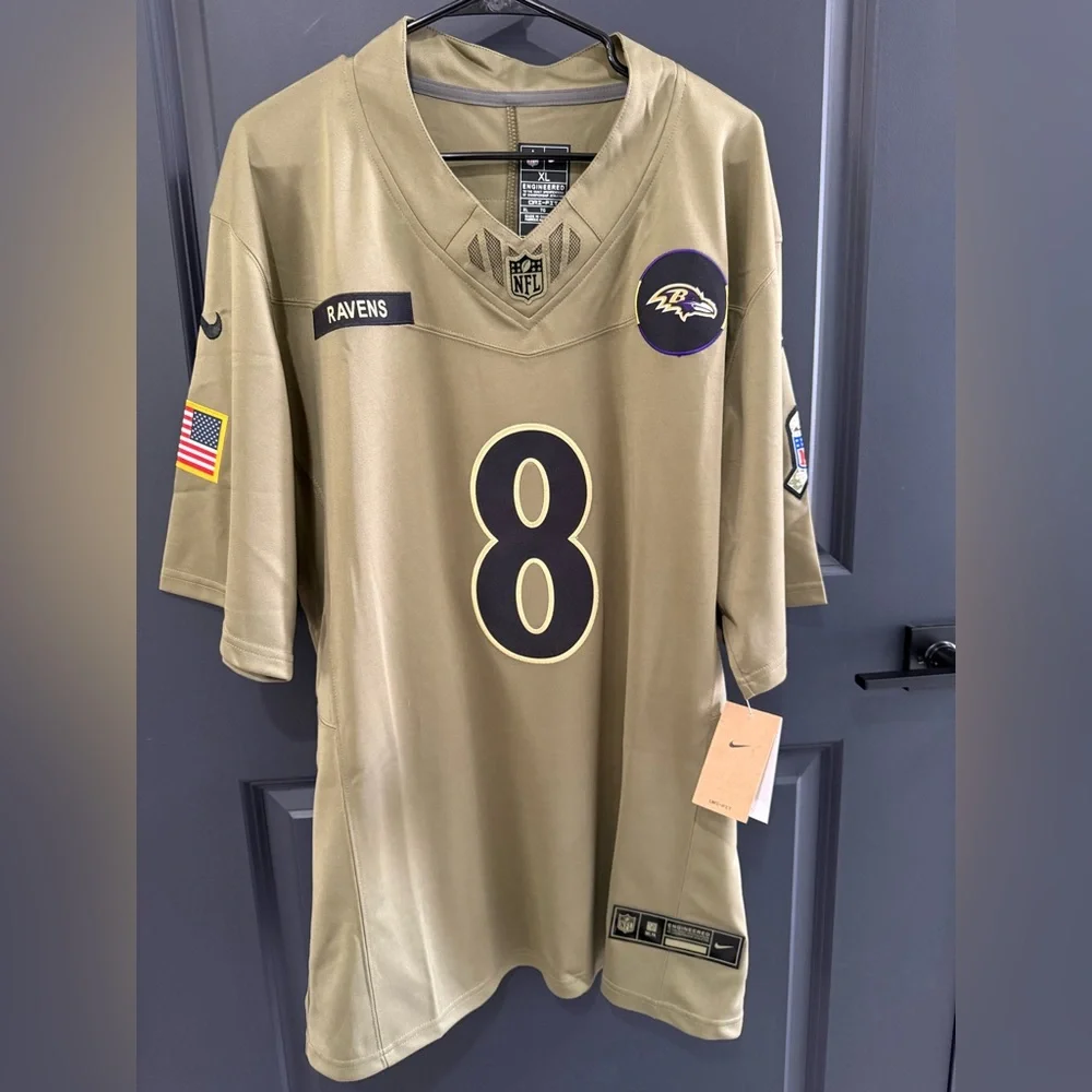 Lamar Jackson Baltimore Ravens Nike 2025 Salute to Service Limited Jersey - Picture 1 of 3